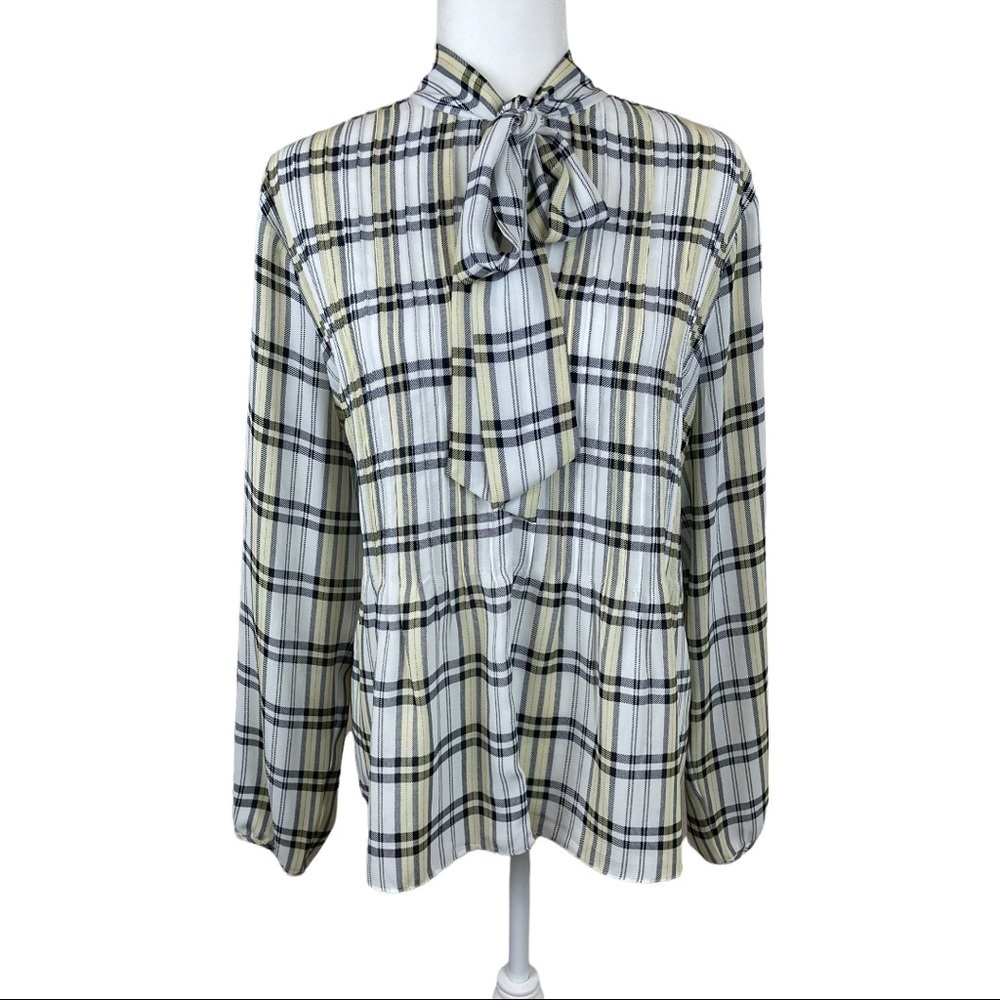 1. STATE PLAID LONG SLEEVE BLOUSE